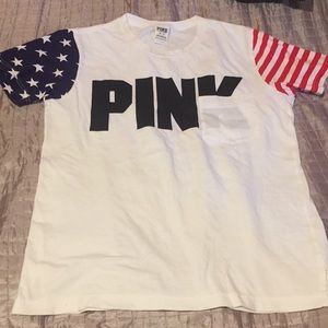 PINK American flag t shirt